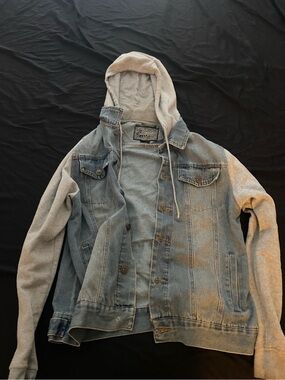 Cool Grey and Denim Hoodie